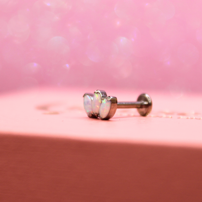 Labret Flor de Loto 3 Pétalos Ópalo tornasol - Titanio