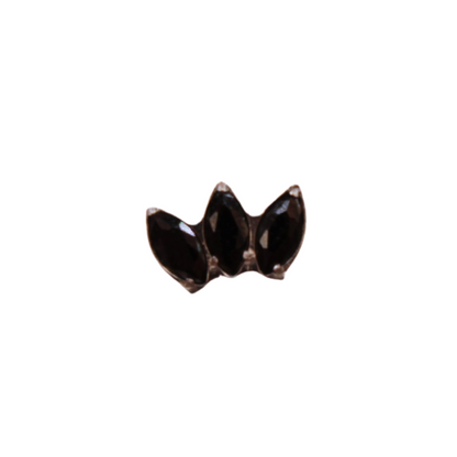 Labret Flor de Loto 3 pétalos Ópalo Negro - Titanio