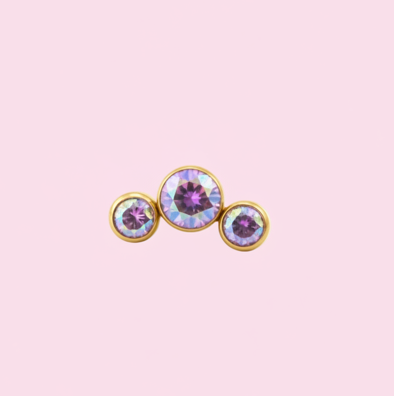 Piercing 3 Pastillas Tornasol - Titanio