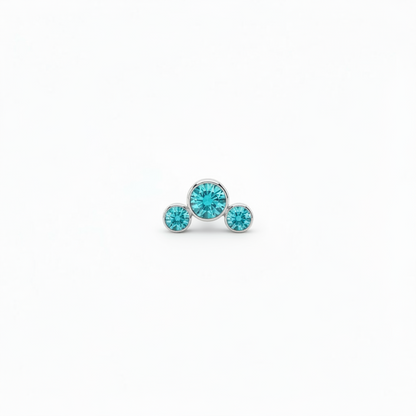 Piercing 3 Pastillas Azules - Titanio (Labret)