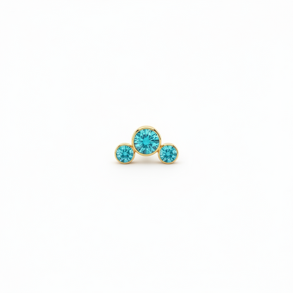 Piercing 3 Pastillas Azules - Titanio (Labret)