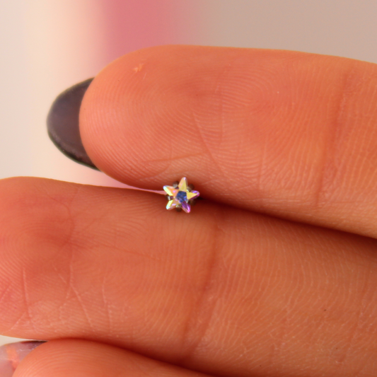 Labret Estrella Tornasol - Titanio