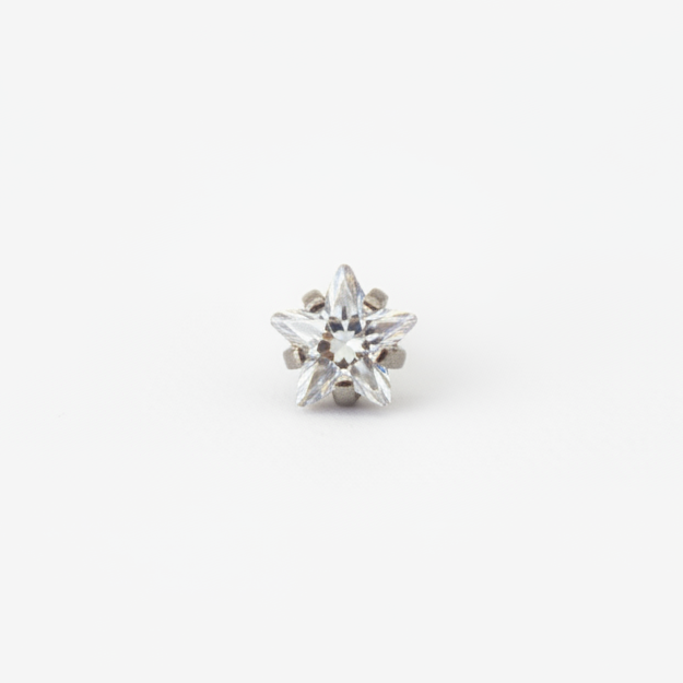 Piercing Zirconia Estrella Blanca - Titanio