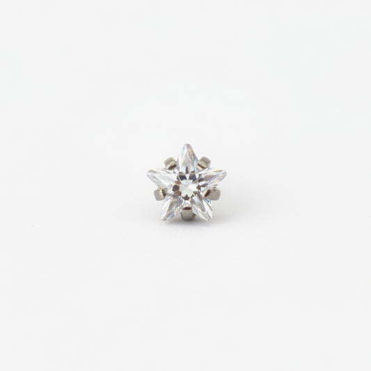 Piercing Zirconia Estrella Blanca - Titanio