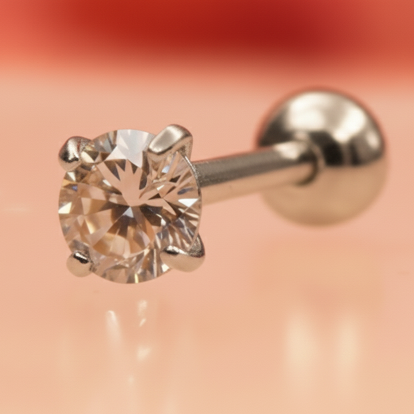 Labret zirconia maxi (5mm) - Acero quirúrgico